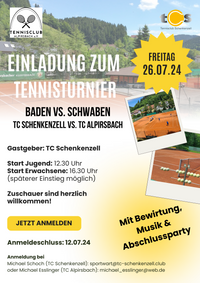 Tennisturnier TC Schenkenzell - TC Alpirsbach